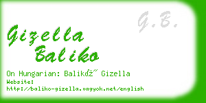 gizella baliko business card